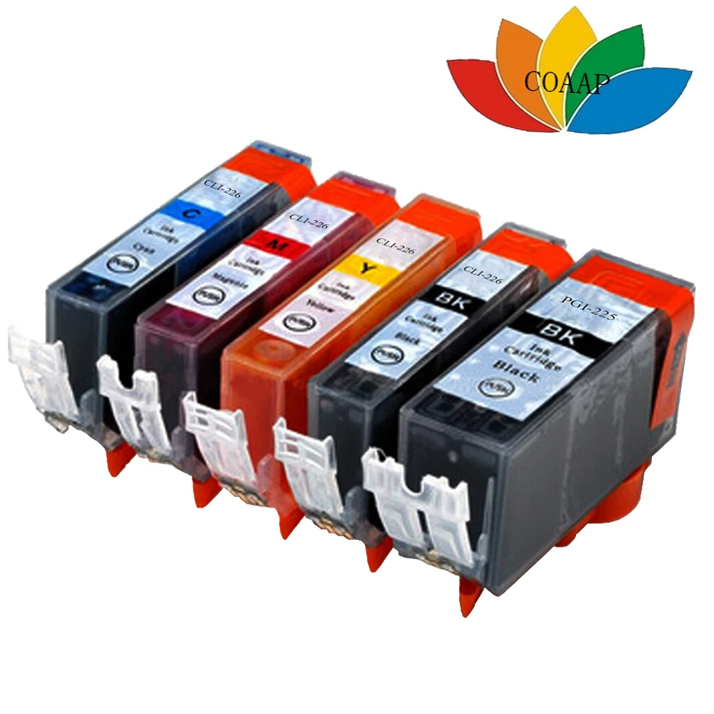 5x совместимый чернильный картридж pgi225 cli226 для canon PIXMA IX6520 MX882 MX892 MG8220 MG5120 MG5220 MG5320