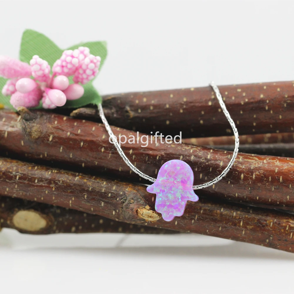 1 шт. синтетический опал Хамса ожерелье огненный светло-голубой op06/розовый op10 в