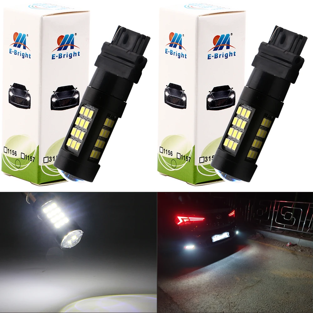 YM E Bright 2 шт. T25 2835 42 SMD 3156 P27W 3157 P27/5 Вт неполярность 12 В 24 Светодиодные Автомобильные