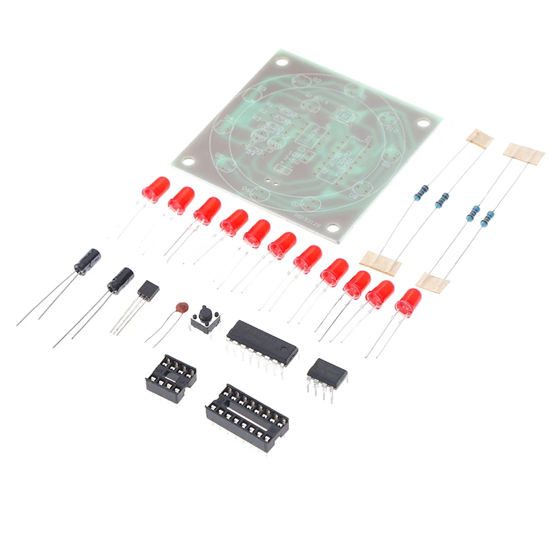 

Electronicc DIY LED Light Kit Round Lucky Rotary Suite CD4017 NE555 Production Parts And Components Impedance