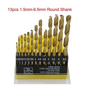 13 шт.компл. мини спиральные сверла из быстрорежущей стали с титановым покрытием набор сверл для деревообработки металла пластиковые инструменты 1,5-6, 5 мм2-12 мм шестигранный Круглый хвостовик