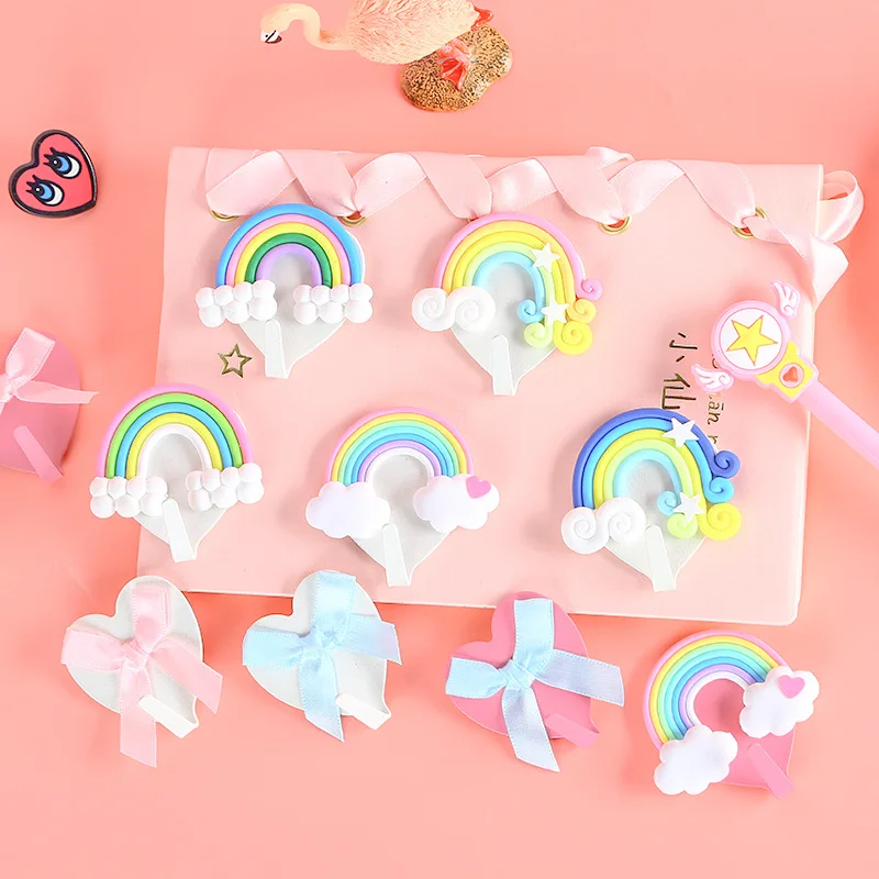 Милый Радужный настенный крючок прочная креативная самоклеющаяся настенная