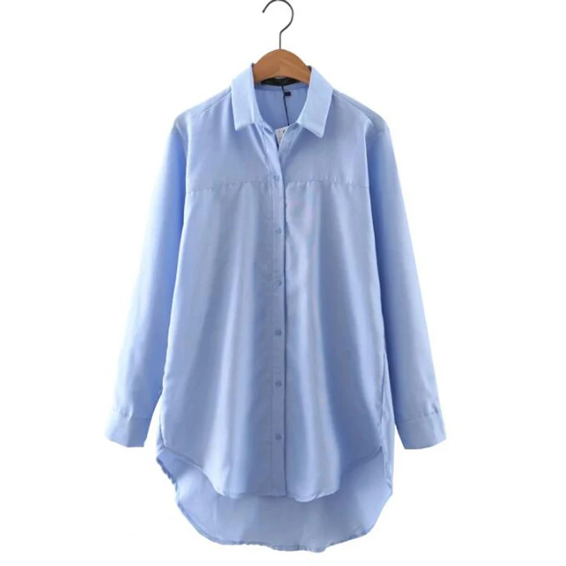 Blusas Новый элегантный Для женщин Демисезонный Vogue Свободные Длинные Девушка