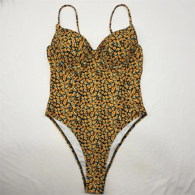 2019 Sexy Bikinis Set One Piece Ins Designer Vintage Retro Print Push Up Brazilian Women Beach Bathing Swimwear XL | Спорт и