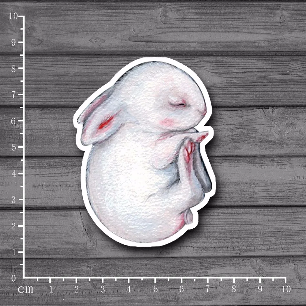 

Cute Little Sleeping Bunny Laptop Notebook Skin Stationery Stickers Snowboard Decal For kids Toy Suitcase Stickers[Single]