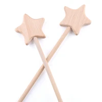 2pc beech wooden star toy diy baby magic wands toys five pointed star rod waldorf rodent toy moon heart for girl kids product
