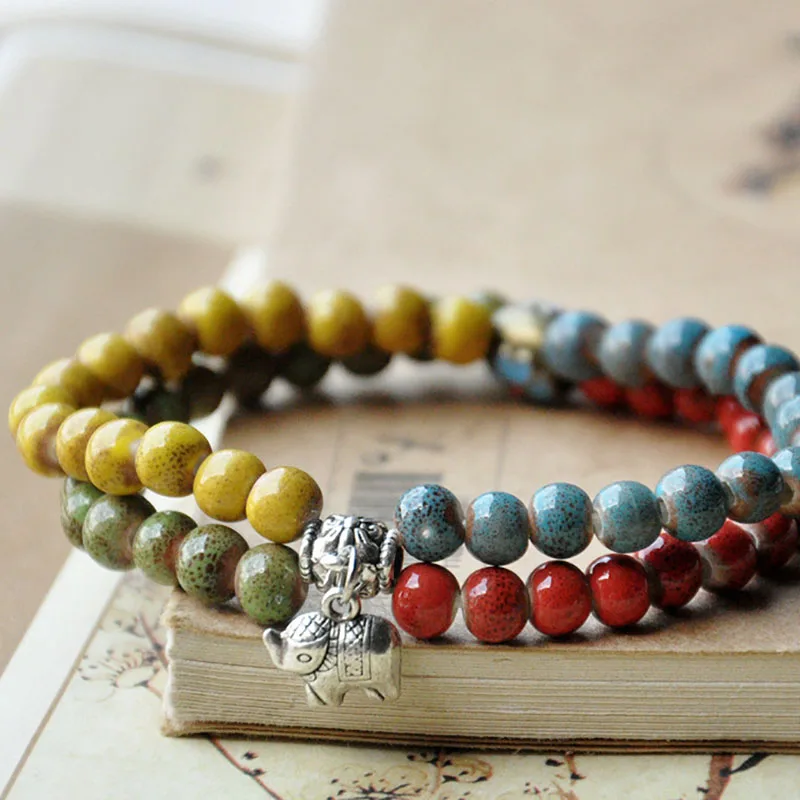 Женский/мужской керамический браслет с бусинами|bracelet ceramic|elephant charm braceletcharm bracelet |
