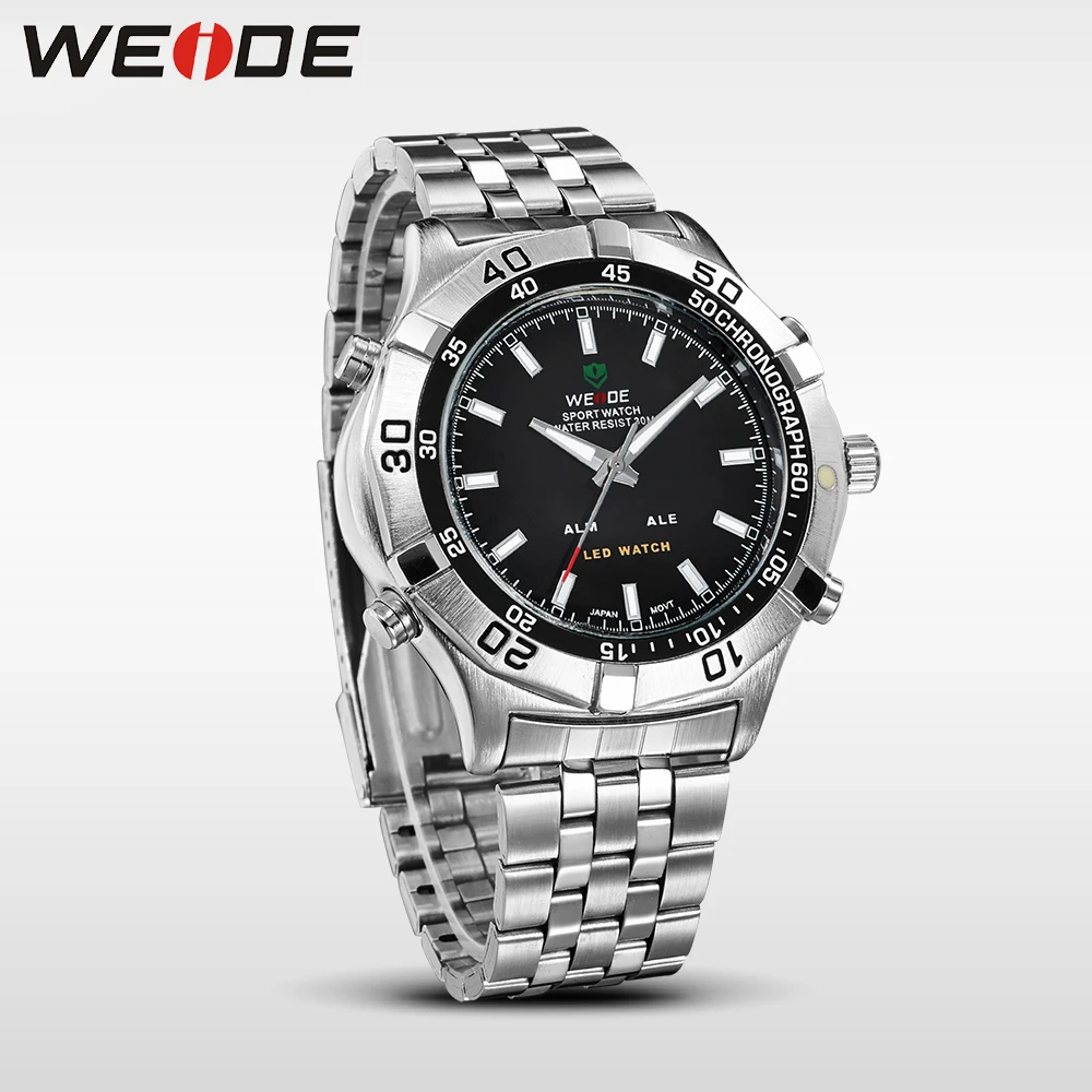 WEIDE Часы Мужские Наручные Нержавеющей Стали Высокого Качества Люксовый Бренд