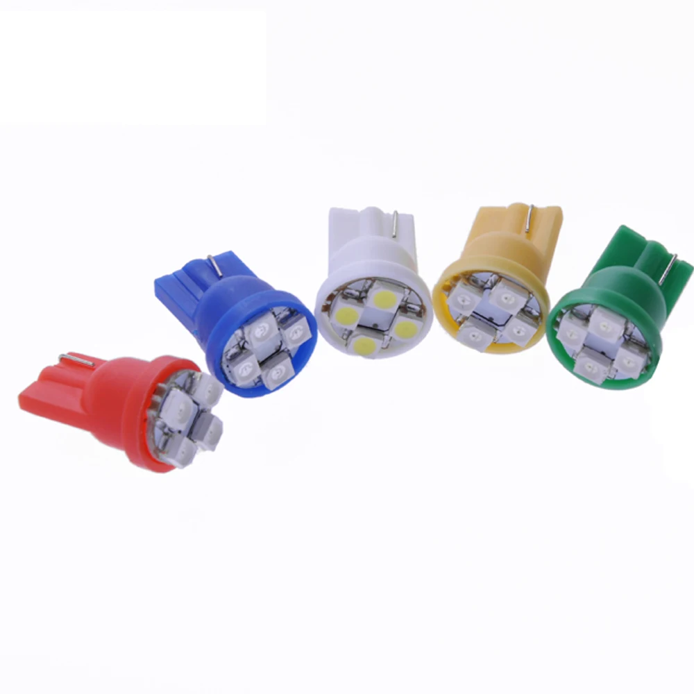 10 шт. 194 168 501 T10 W5W белый/зеленый/красный/желтый/синий 4 3528 SMD светодиодный