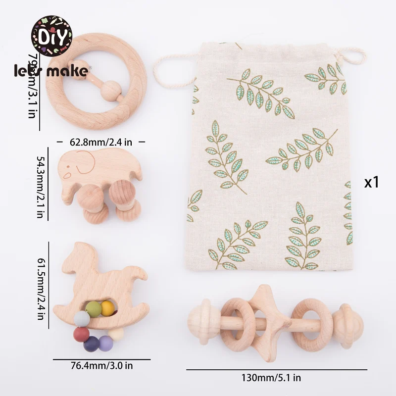 Давайте сделаем комплект из 4 предметов для малышей Набор погремушек ручной