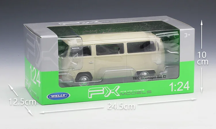 Welly 1:24 литая под давлением модель игрушечного автомобиля металлический Volkswagen Van РЕТРО ПРИНТ T2 автобус сплав 1972 VW автобус Отличный для мальчика игрушки Детский подарок PUBG
