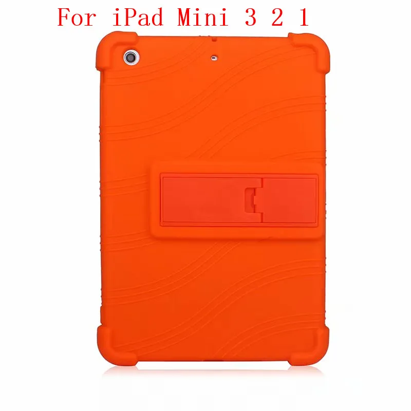 Силиконовый чехол для Apple iPad Mini 5 чехол для детей противоударный для iPad Mini 4 3 2 1 мягкие чехлы - Цвет: Mini 3 2 1 Orange