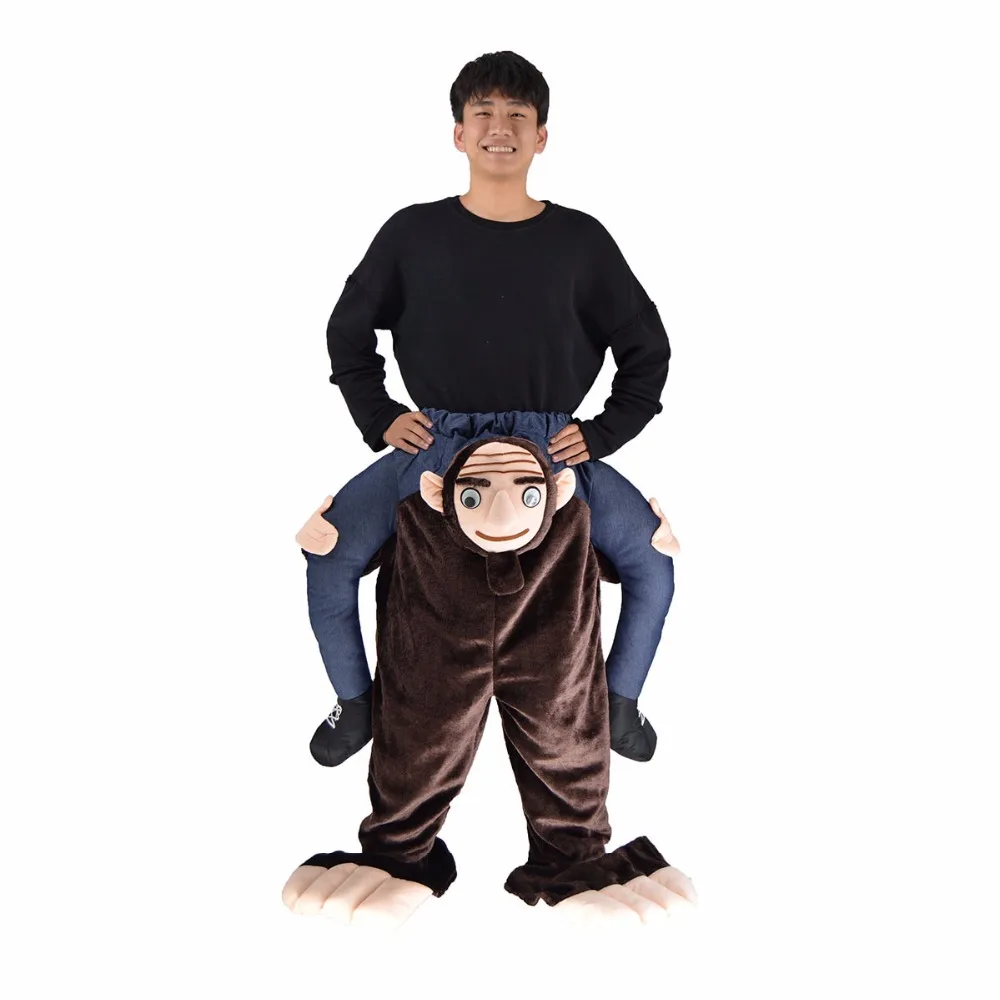 

Halloween Cosplay Costumes Ride on MeMonkey/Gorilla/Ape Costume Carry Back Animal Pants with Fake Human Legs Purim Party Disfraz