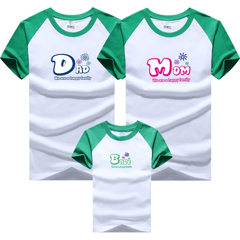 

Dad Mom Baby Mother Daughter Summer Family Matching Clothing Cotton Father Son T-shirts Tops Tees Couple