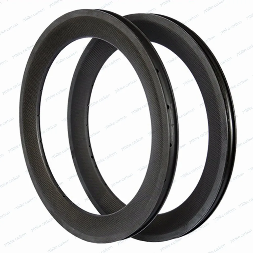 

7-tiger 20" carbon rims clincher 25mm width carbon road bike wheel rim bmx 406 carbon 50x25mm 3k glossy finish