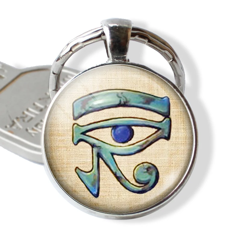 Старинный Египетский брелок Ankh Anubis стеклянный кабошон металлическая цепочка для