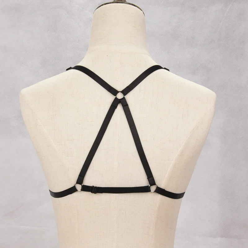 Черные женские клетка бюстгальтер укороченный топ жгуты в форме пентаграммы