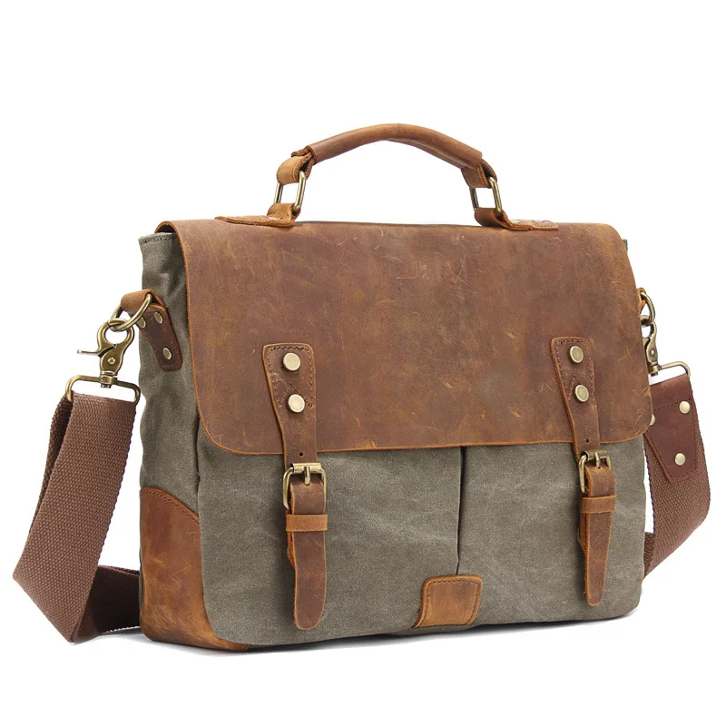 Мужская винтажная Холщовая Сумка через плечо школьная сумка Военная дорожная