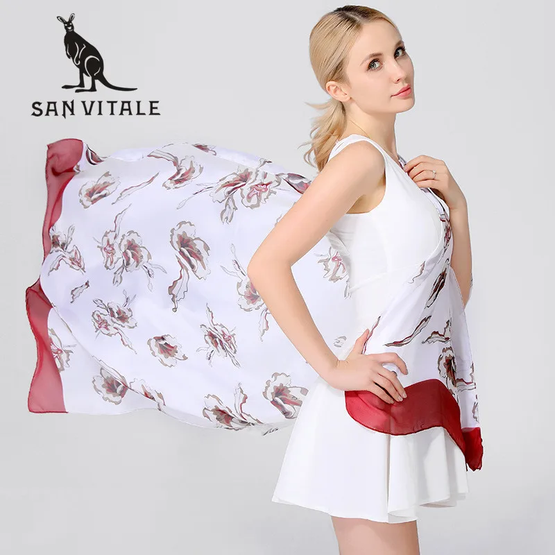 

Женский шёлковый шарф-пончо, в этническом стиле