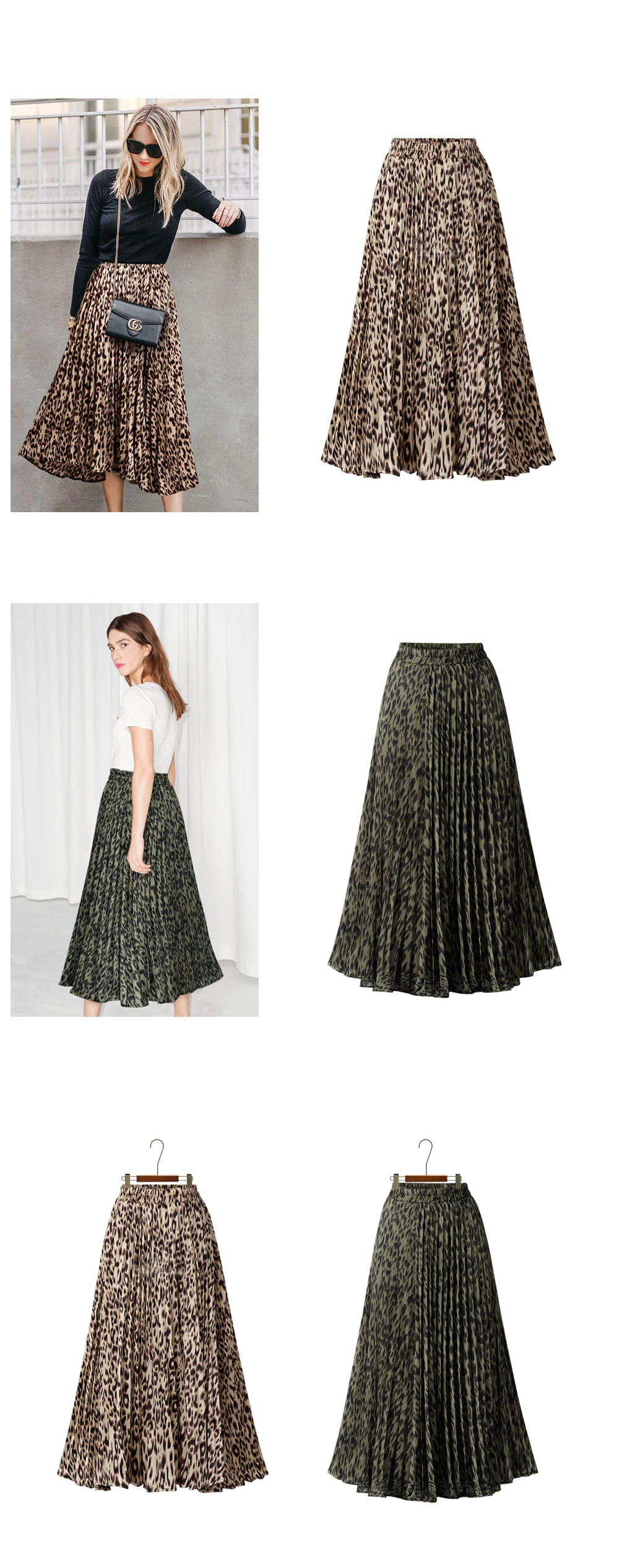 DVLWS юбки с леопардовым принтом осенние плиссированные юбки для женщин za Saia Jupe Longue 3 цвета доступны армейский зеленый розовый хаки