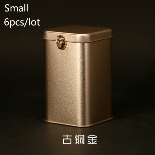 Gold-Small Size Жестяные бутылки для хранения с замком, металлическая коробка для хранения чая, герметичный портативный контейнер для кофе, ювелирные изделия, конфеты для кувшина органайзера - Цвет: Gold-Small Size