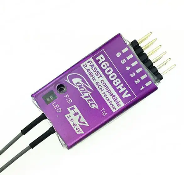 Новый ресивер Cooltech Mini R6008HV FASST 2 4G 6Ch Futaba совместимый с металлическим корпусом|gyro