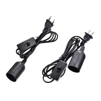 power cord cable e27 lamp bases round plug with cable and switch black for chandelier hanging light socket