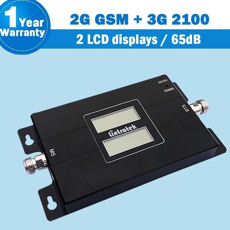 

Lintratek 900 GSM 3G Repeater 2100MHz Dual Band Mobile Signal Amplifier Cell Phone 2100 Mhz UMTS 65dB Cellphone Booster Kit S48