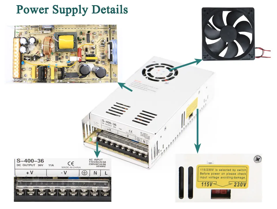 400w DC переключатель Питание Вход AC110v-220v Выход 5V 12V 15V 24V 36V 48V 60V 70V переключатель Питание для станка с ЧПУ шаговый мотор