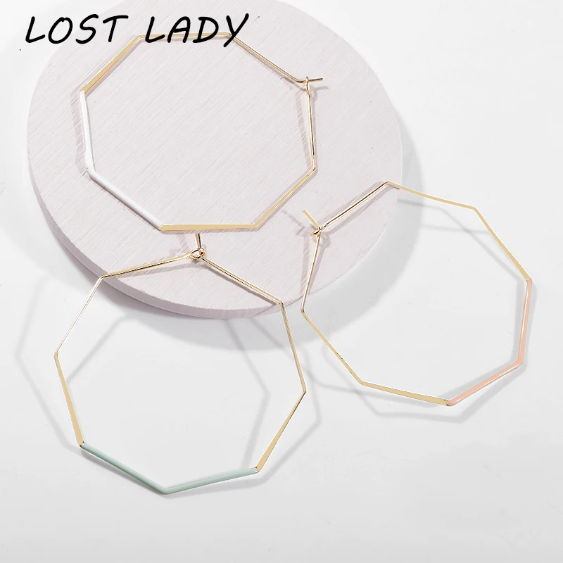 Lost Lady 2019 новинка модные ювелирные изделия гладкие Восьмиугольные большие