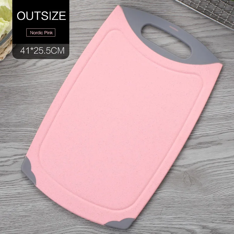 Pink Extra Large WORTHBUY нескользящий режущий блок экологически чистый пшеничный соломенный разделочный блок кухонные фрукты еда Овощной доски кухонные аксессуары - Цвет: Pink Extra Large