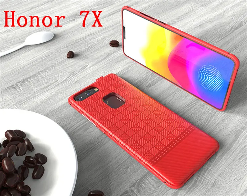 Honor 7X--Red Тонкий ударопрочный чехол для зарядного устройства для huawei P Smart Y9 Nova 2 Lite Honor 7X power Bank алюминиевая рамка чехол для зарядки - Цвет: Honor 7X--Red