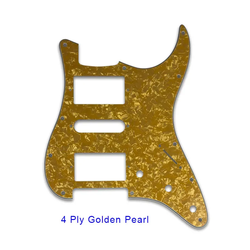 Качественная электрическая гитара Pickguard с 11 отверстиями, пластина с царапинами HSH PAF, катушка хамбакера для США \ Мехико Fd, гитара Stratocaster, запчасти - Цвет: 4Ply Golden Pearl
