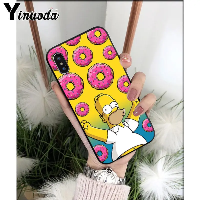 Yinuoda Забавный мультфильм Симпсон аниме мягкий, силиконовый, из ТПУ чехол для телефона Apple iPhone 8 7 6S Plus X XS MAX 5 5S SE XR чехол