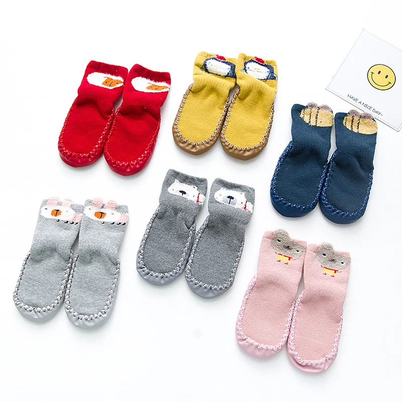 

Autumn and winter boys girls socks thickening terry baby shoes cotton warm children's anti-skid toddler floor socks