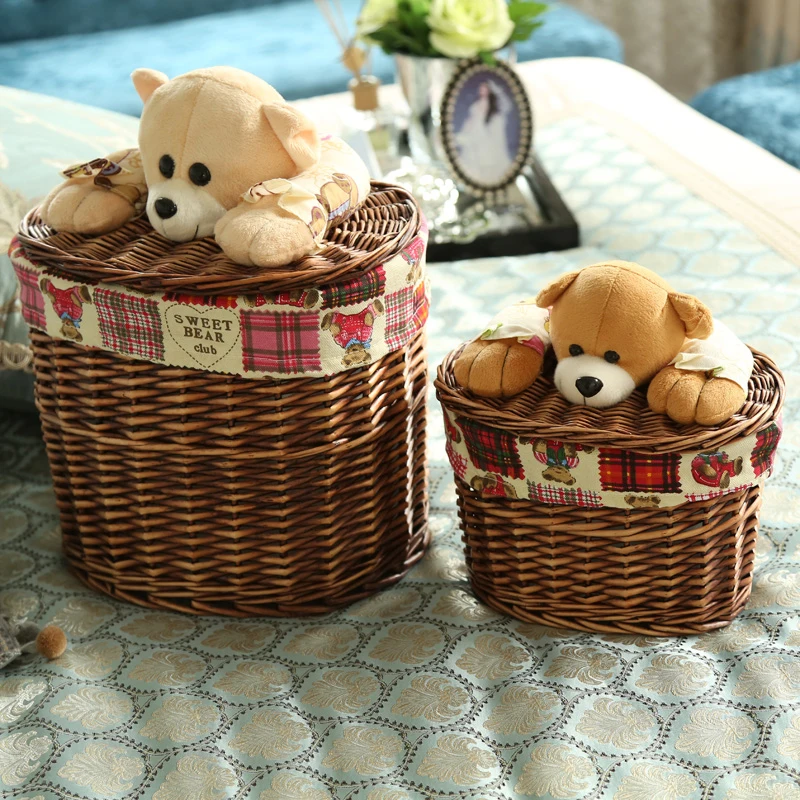 Маленькое и большое ведро для белья ивовая корзина хранения одежды короб