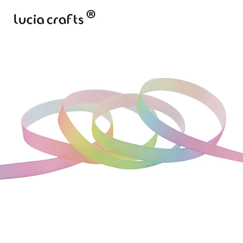 Lucia crafts 5yards 10/15/25/40mm Gradient color Grosgrain Ribbons Bow Handcraft DIY Sewing Garment Wrapping Material S0302 |