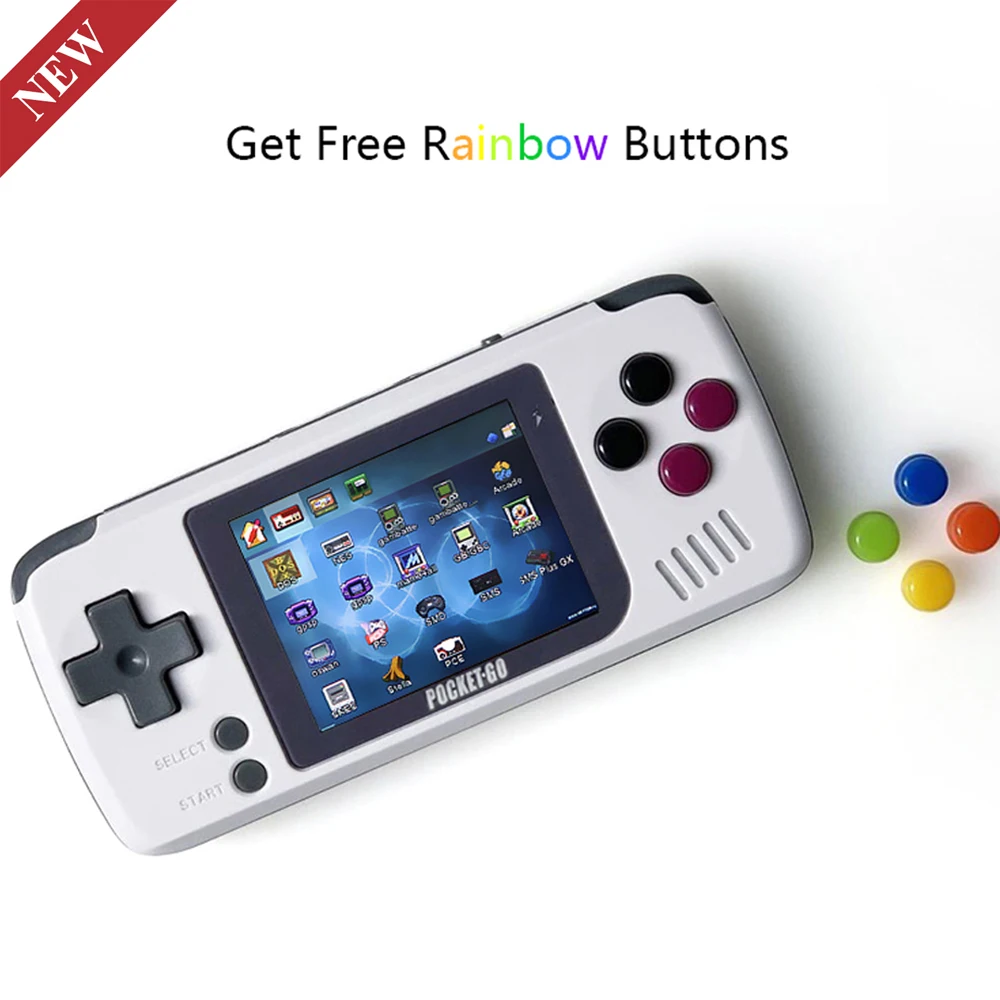 PocketGo V1.3 CFW, ретро игровая консоль, портативные игровые плееры, игровая консоль. Портативная мини-портативная консоль, аккумулятор 1000mAh