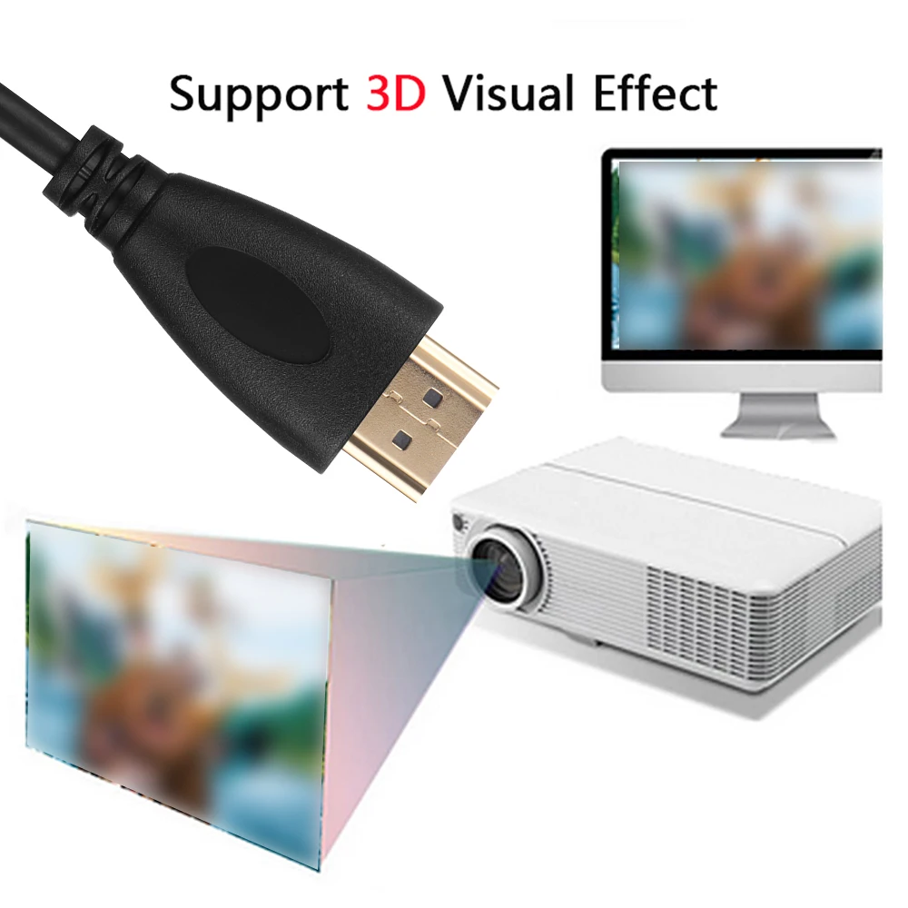 Новый высококачественный кабель V2.0 золотого цвета Bluray 2160P Высокоскоростной HDTV
