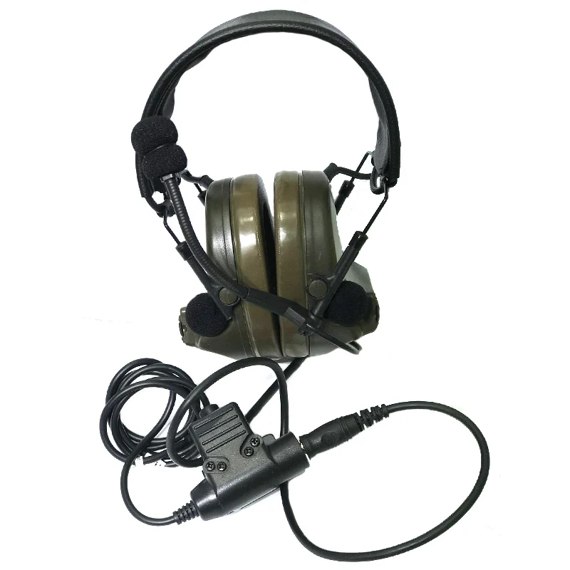 

TAK YIYING Z Tactical Headset Headphone With U94 PTT Kenwood 2 Way Pin Comtac II Noise Reduction Headset Walkie Talkie Dual PTT