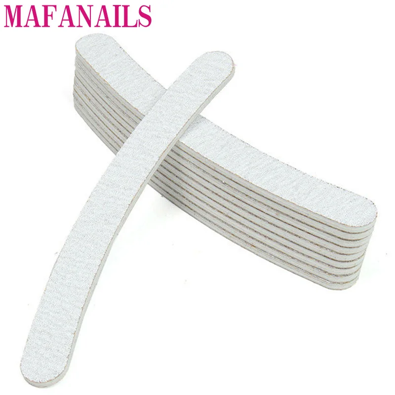 

10pcs White 100 180 Nail File Sanding Polish Buffer 100/180 Sanding Nail Manicure Tools Curve Moon Acrylic DIY Nail Art Tool