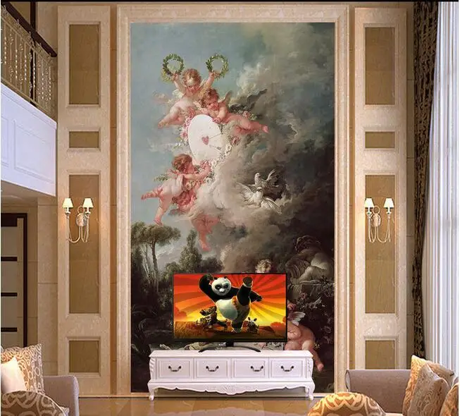 3d обои на заказ настенные нетканые для комнаты европейская картина маслом Cupid angel