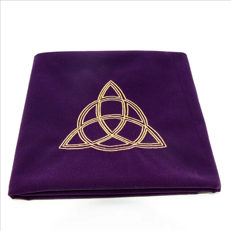 Purple goddess Tarot card divination tablecloth sun five-star star three goddess velvet thickening flannel board game accessories 60*60cm - Цвет: Purple goddess