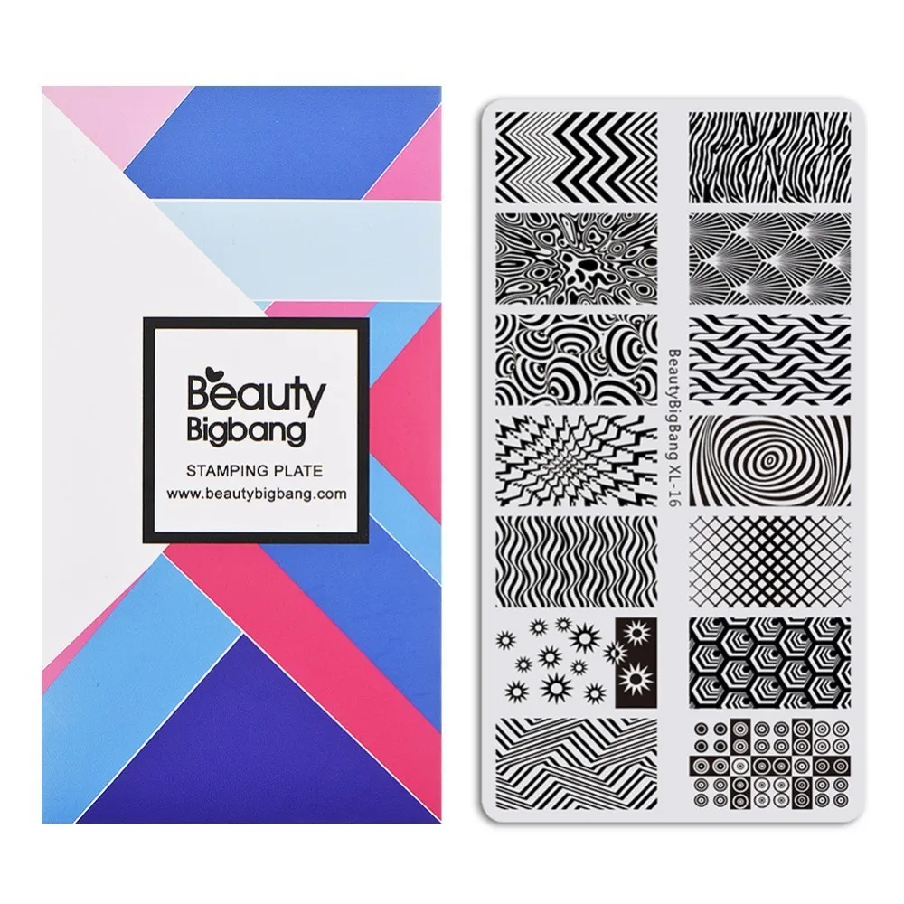 BeautyBigBang 1 шт. тиснение для ногтей геометрический Египетский мультфильм абстрактные линии ногтей шаблон штамповочных плит инструменты для дизайна ногтей XL-060 - Цвет: 16
