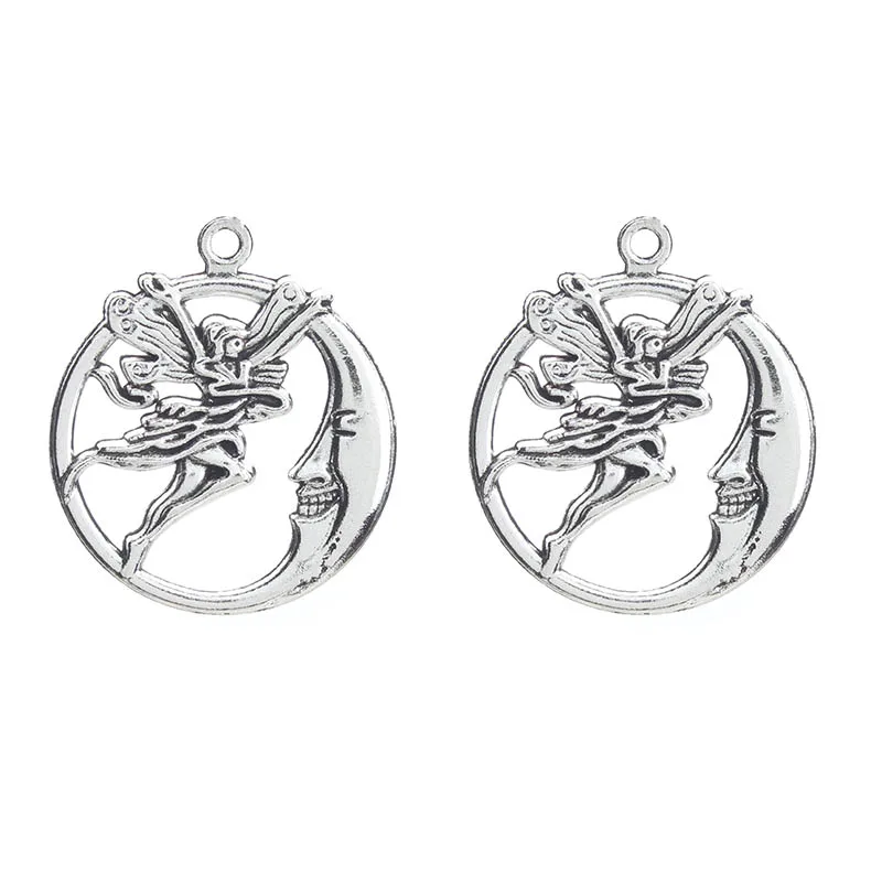 10pcs/lot 27*30mm Moon &amp Fairy Charm Jewelry Accessories DIY Necklace Bracelet Earrings Pendant | Украшения и аксессуары