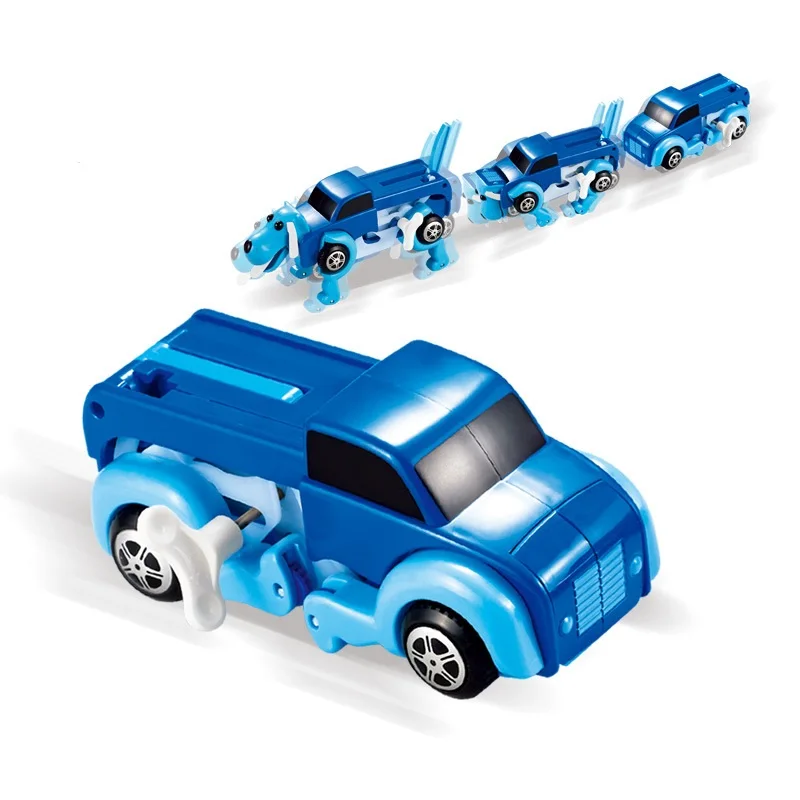 Free shipping 4 colors 14CM cool Automatic transform Dog Car Vehicle Clockwork Wind up toy for all children birthday gift |