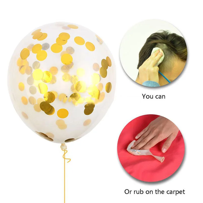 

6pcs 12inch Rose Gold Confetti Latex Balloons Confetti Ballon Wedding Birthday Balloon Baby Shower Decoration Party Supplies