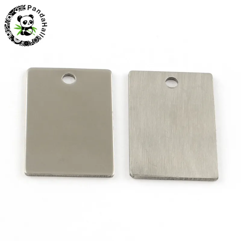 Rectangle 30x20x1mm 201 прямоугольник из нержавеющей стали овальный незаполненный штамповальный ярлык подвески для ювелирных изделий ожерелье Изготовление DIY из нержавеющей стали цветовое отверстие: 3 мм - Окраска металла: Rectangle 30x20x1mm