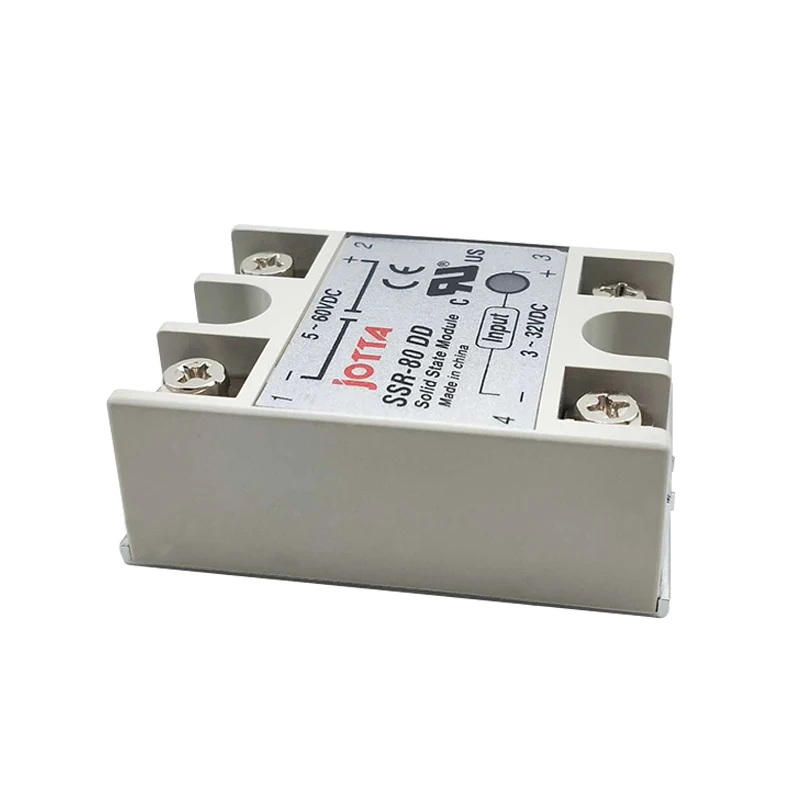 SSR-80DD DC Контроль DC SSR белый корпус Однофазное твердотельное реле 80A вход 3-32 В DC Выход 5~ 60 в DC