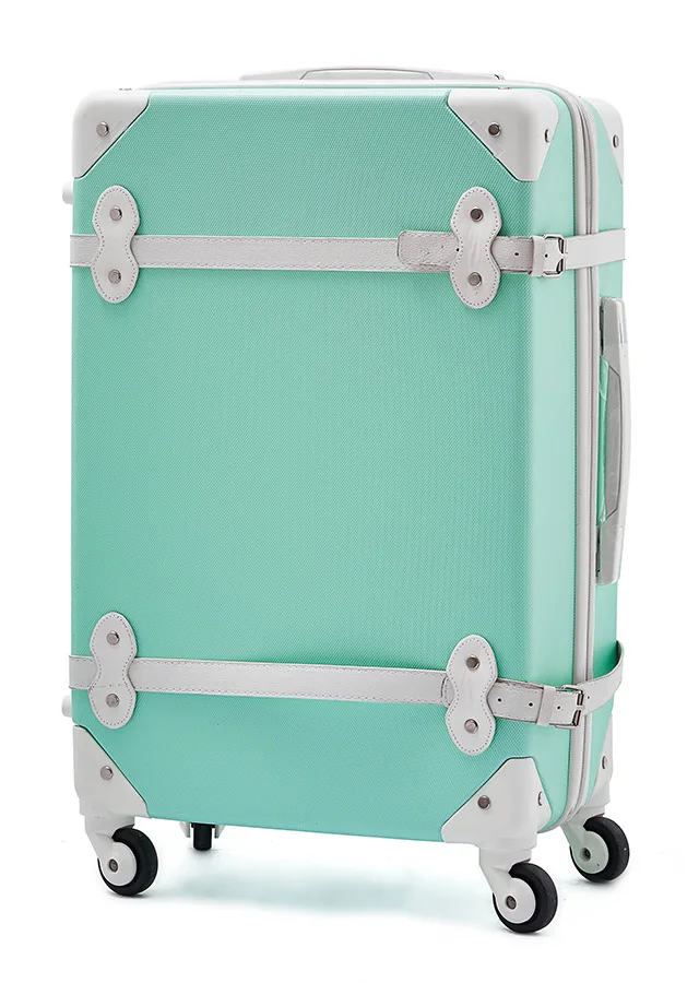 green Letrend ABS винтажный чемодан колеса комплект багажных сумок на колесиках Spinner для женщин Ретро Тележка Кабина дорожная сумка для студентов носить на багажнике - Цвет: green
